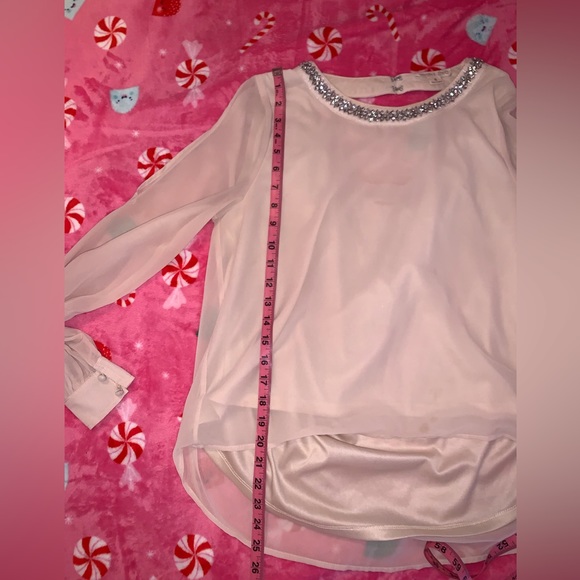 Cream Blouse with stone accent shoulder out style - Picture 14 of 14